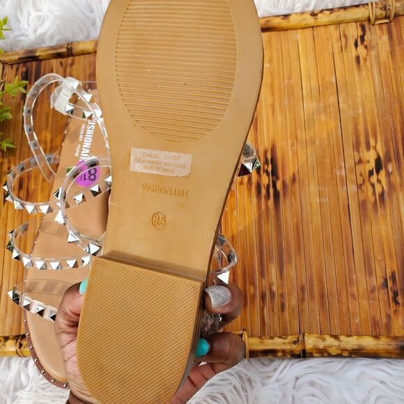 Cushionaire Transparent Studded Strappy Detail Memory Foam Sandals. Sz 8.5 - Picture 13 of 13